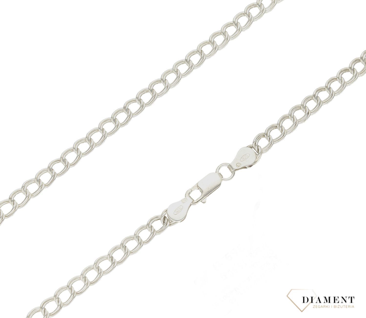 Srebrny łańcuszek 925 ozdobny splot podwójne ogniwka DIA-LAN-6005-925 4,8mm. Klasyczny i uniwersalny łańcuszek o splocie z podwójnych ogniwek, wykonany ze srebra próby 925. Łańcuszki to uniwersalne dodatki, które sprawdzają si (1).jpg